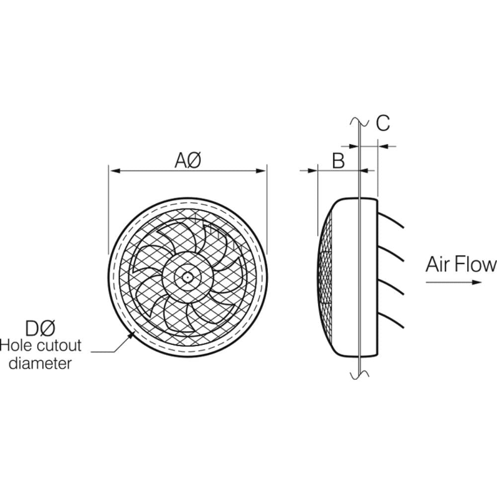 Fantech Trade HCM - 150/180/225 Wall Mounted Exhaust Fan IPX4-Fantech Trade-Ozlighting.com.au