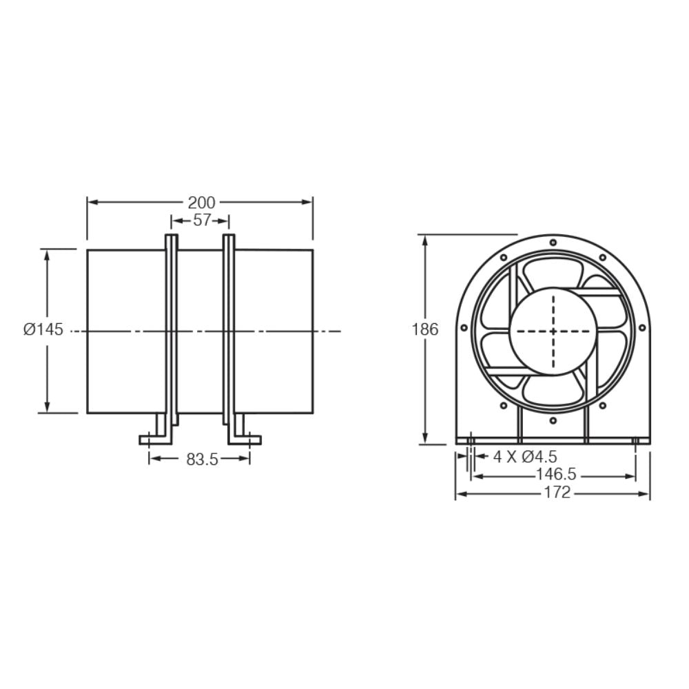 Fantech Trade MINITUBE - In-Line Duct Mounted Fan IP44-Fantech Trade-Ozlighting.com.au