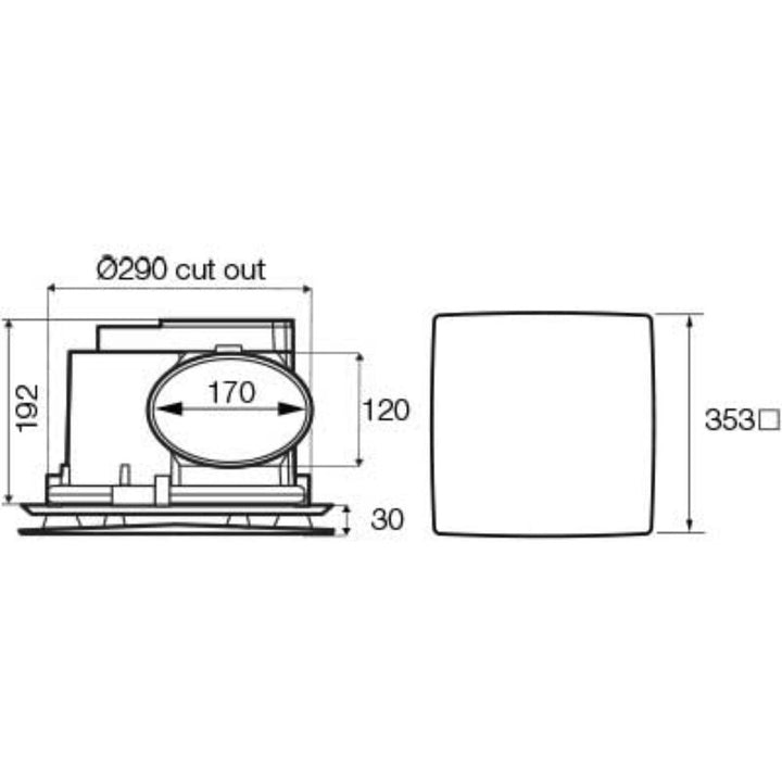 Fantech Trade RAPID RESPONSE 250 - Ceiling Exhaust Fan with Grille IPX4-Fantech Trade-Ozlighting.com.au