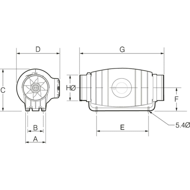 Fantech Trade TD SILENT - 100/125/150/200 - In-Line Duct Mounted Fan - IP44-Fantech Trade-Ozlighting.com.au