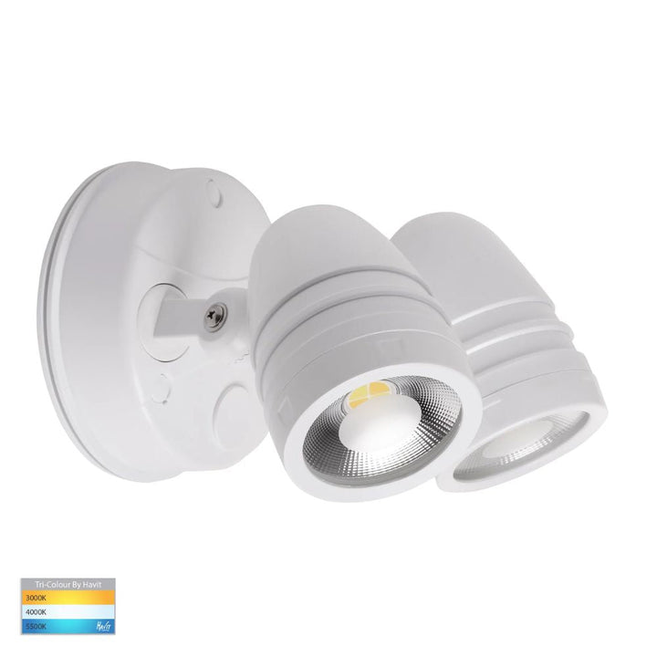 Havit FOCUS - 2x15W LED Twin Head Tri-Colour Exterior PC Spotlight IP65-Havit Lighting-Ozlighting.com.au