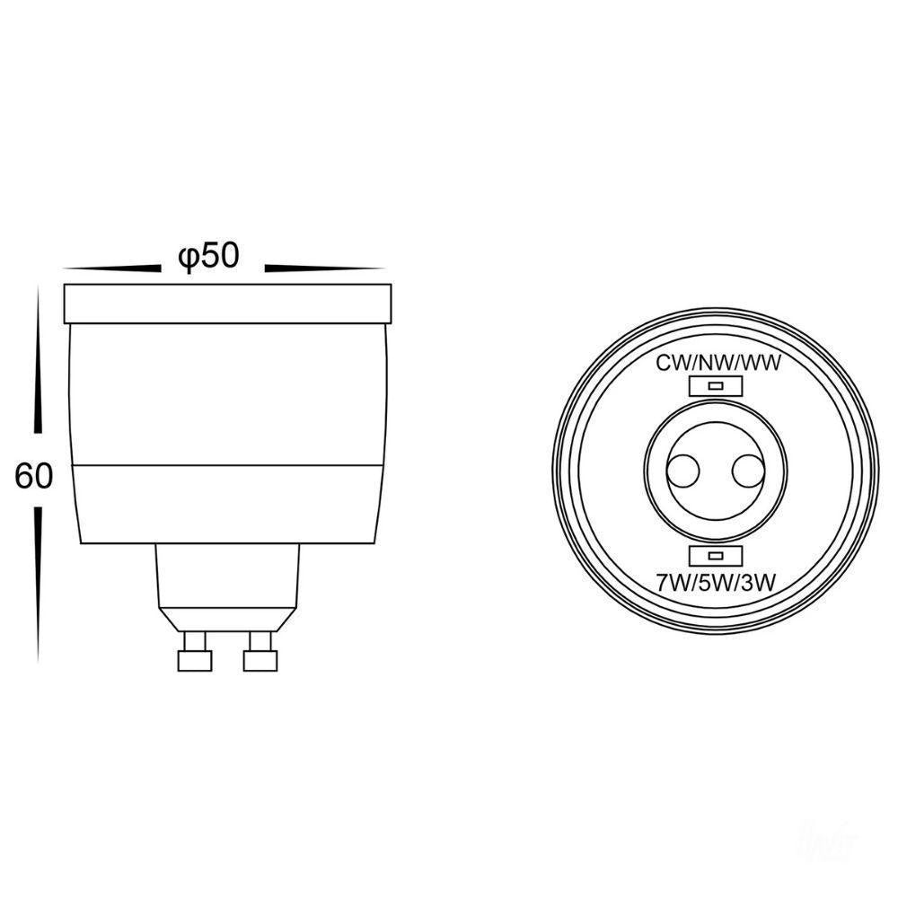 Havit HV9506 - 9-In-1 3W/5W/7W LED Power and Tri-Colour Selectable GU10 Shape Globe-Havit Lighting-Ozlighting.com.au