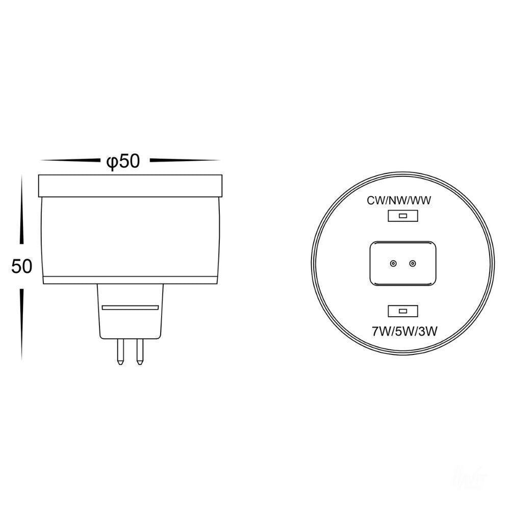 Havit HV9507/8 - 9-In-1 3W/5W/7W 12V/24V DC LED Power and Tri-Colour Selectable MR16 Shape Globe - DRIVER REQUIRED-Havit Lighting-Ozlighting.com.au