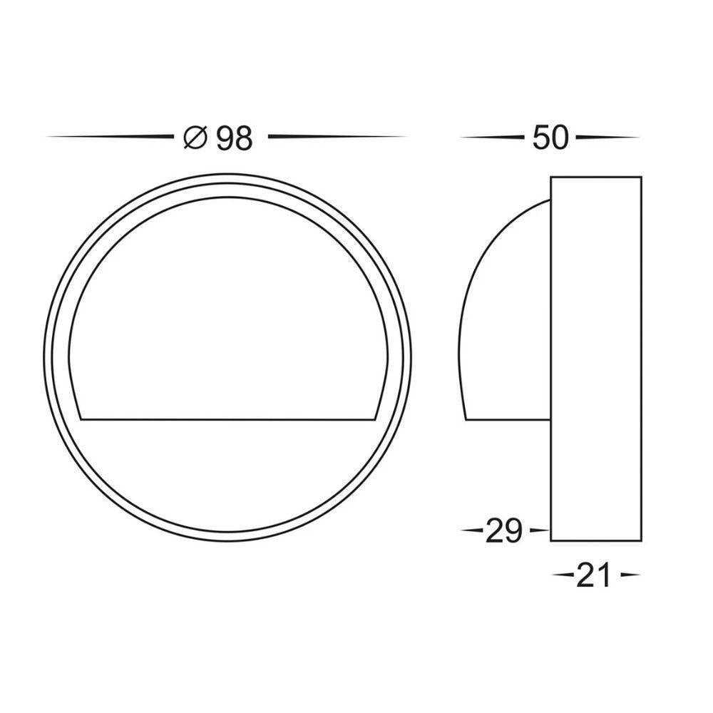 Havit PINTA - 2.3W LED 12V DC Tri-Colour Exterior Eyelid Surface Mount Steplight IP65 - DRIVER REQUIRED-Havit Lighting-Ozlighting.com.au