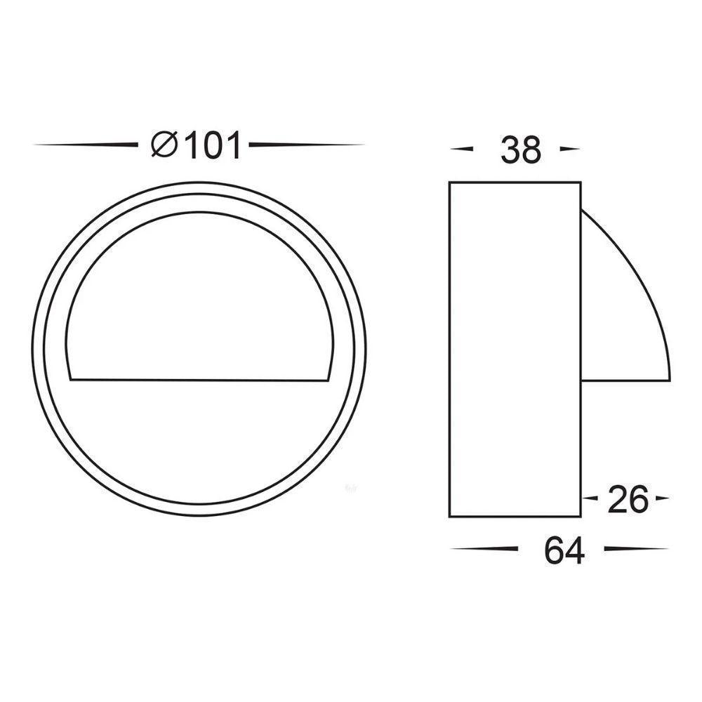 Havit PINTA - 2.3W LED 12V DC Tri-Colour Exterior Eyelid Surface Mount Steplight IP65 - DRIVER REQUIRED-Havit Lighting-Ozlighting.com.au