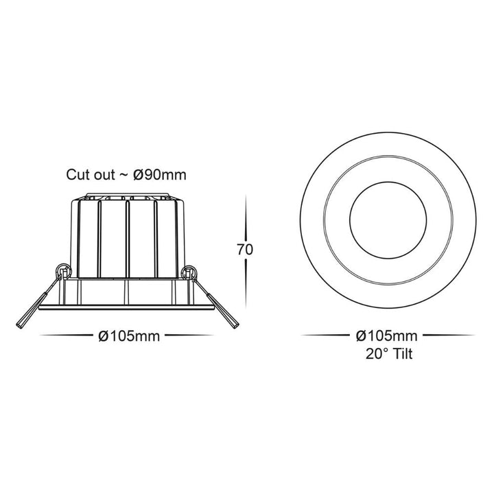 Havit PRIME-SMART - 12W LED Tilt Flat 105mm Smart Wi-Fi RGBCW+CCT Tuneable Downlight IP54-Havit Lighting-Ozlighting.com.au