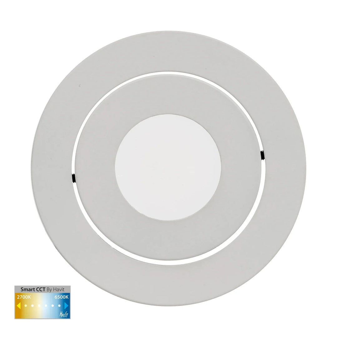 Havit PRIME-SMART - 12W LED Tilt Flat 105mm Smart Wi-Fi White CCT Tuneable Downlight IP54-Havit Lighting-Ozlighting.com.au