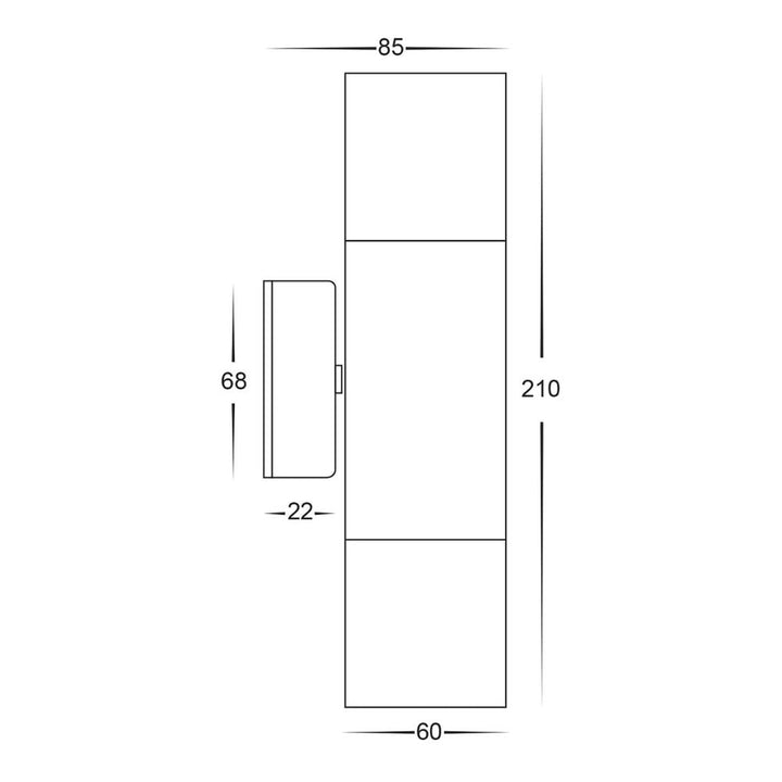 Havit TIVAH - 25W Tri Colour Up And Down Wall Pillar Lights IP65-Havit Lighting-Ozlighting.com.au