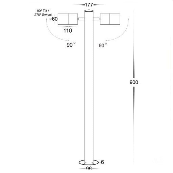 Havit TIVAH - Double Adjustable Bollard Light 12V DC DRIVER REQUIRED-Havit Lighting-Ozlighting.com.au