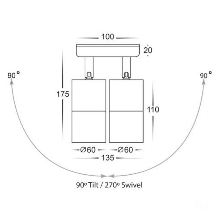 Havit TIVAH - Exterior Double Adjustable Wall Light - 12V DRIVER REQUIRED-Havit Lighting-Ozlighting.com.au