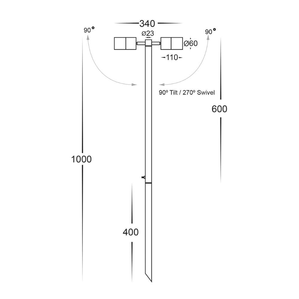 Havit TIVAH - Solid Brass TRI Colour Double Adjustable Spike Spotlight - DRIVER REQUIRED-Havit Lighting-Ozlighting.com.au