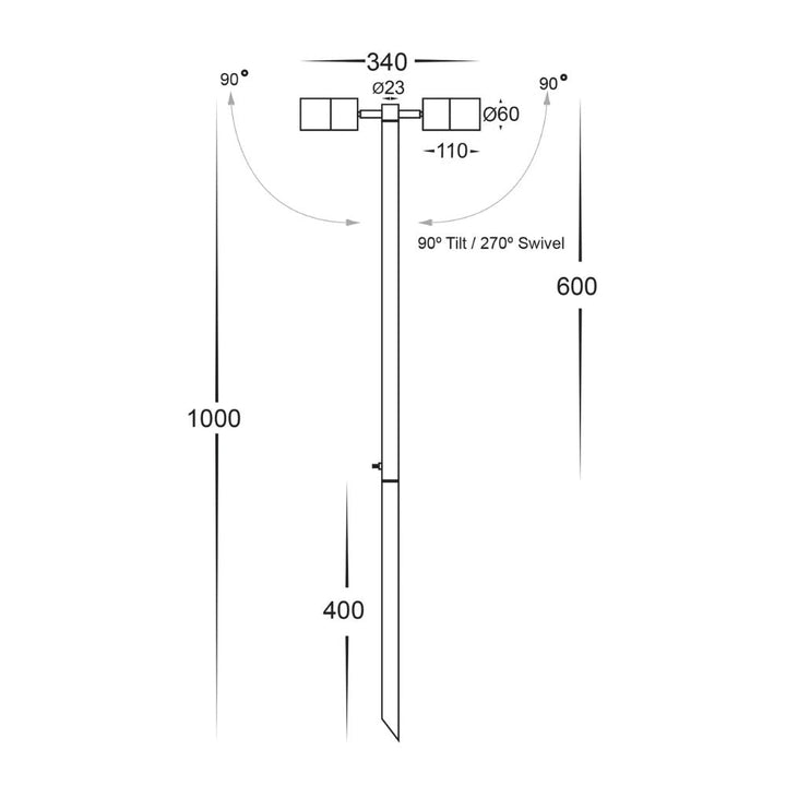 Havit TIVAH - Solid Brass TRI Colour Double Adjustable Spike Spotlight - DRIVER REQUIRED-Havit Lighting-Ozlighting.com.au