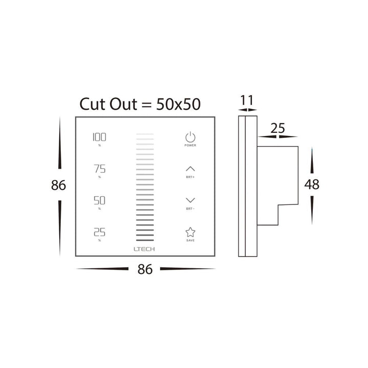 Havit WALL CONTROL - Single Colour LED Strip Touch Panel Controller-Havit Lighting-Ozlighting.com.au