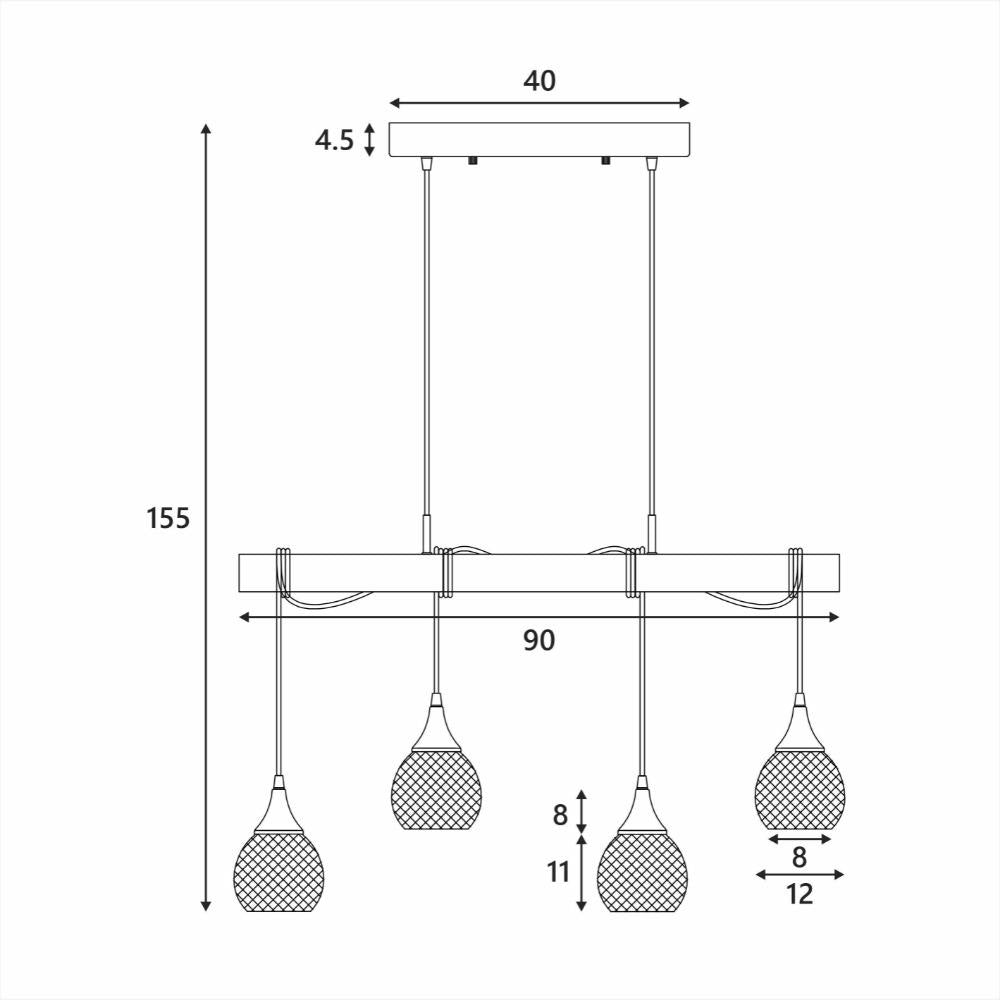 Lexi LARS - 4 Light Pendant-Lexi Lighting-Ozlighting.com.au