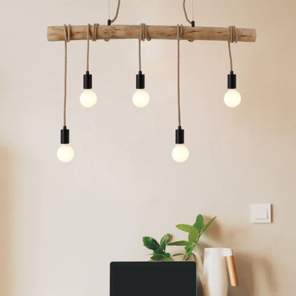 Lexi LEA - 5 Light Natural Pendant-Lexi Lighting-Ozlighting.com.au