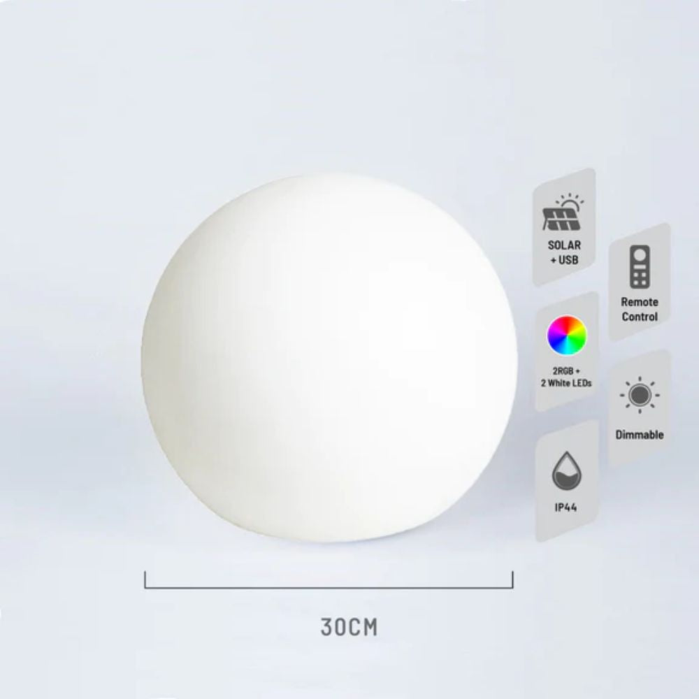 Lexi MOOD - LED Mood Light Ball - 30cm solar + DC Power-Lexi Lighting-Ozlighting.com.au