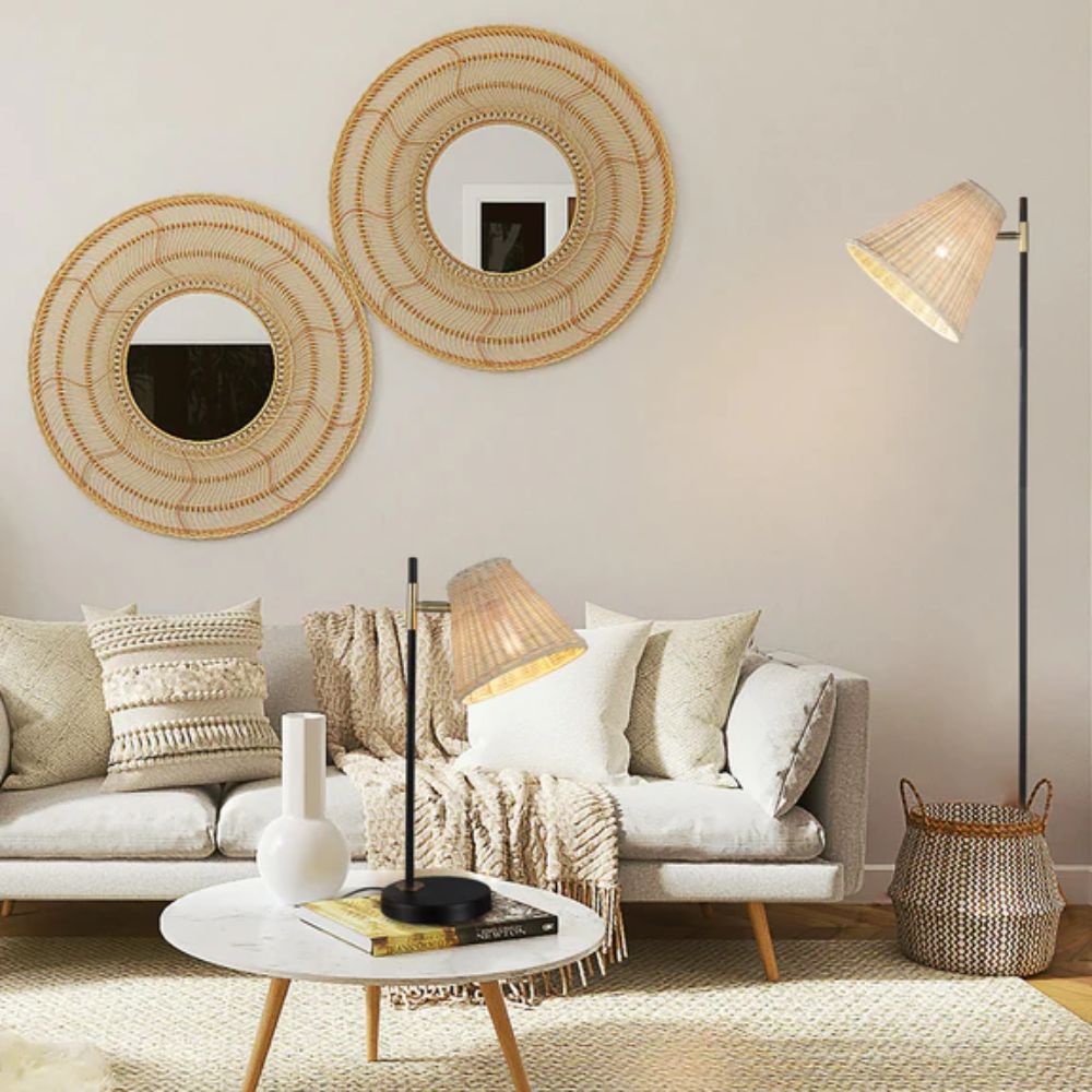 Lexi YVETTE - Rattan Floor Lamp-Lexi Lighting-Ozlighting.com.au