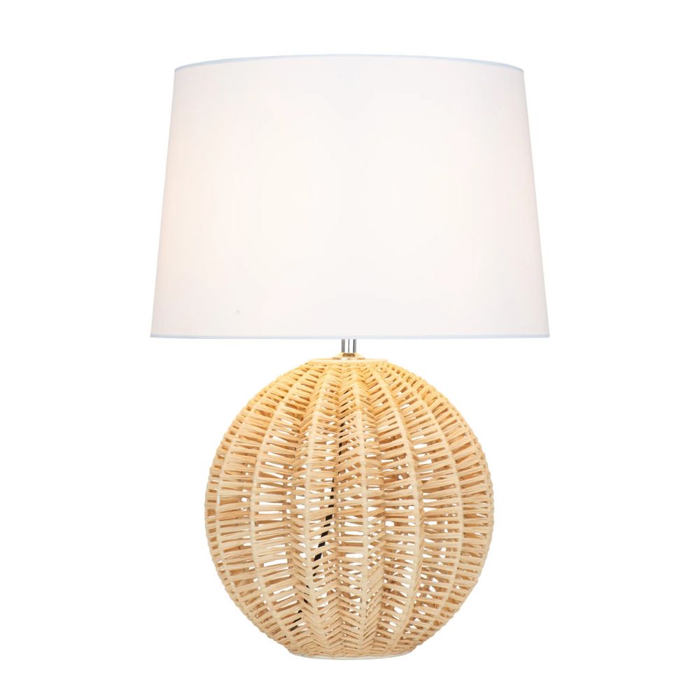 Mercator BALMAIN - Natural Raffia and White Table Lamp-Mercator-Ozlighting.com.au