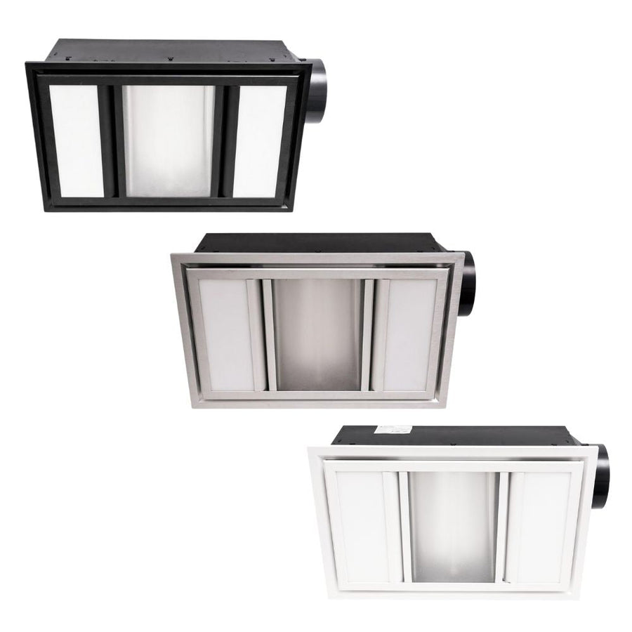 Mercator DOMINO - 3-in-1 Series 2 Bathroom Heater, Exhaust Fan And 2x10W LED Light 3-CCT-Mercator-Ozlighting.com.au