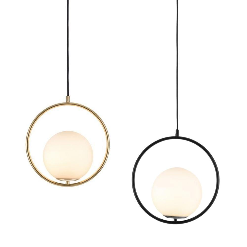 Mercator EDITH - Circular Opal Glass Pendant Light-Mercator-Ozlighting.com.au