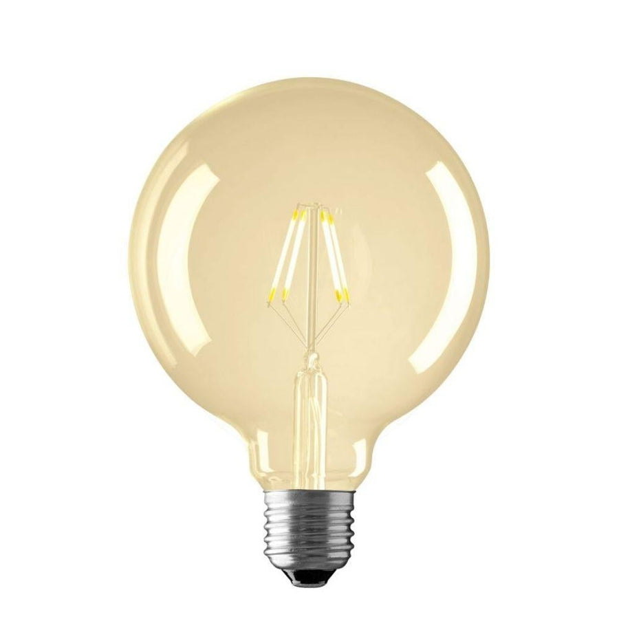 Mercator GLOBE-G125 - 4W LED G125 Spherical Shape Filament Amber Glass Globe 2700K - E27-Mercator-Ozlighting.com.au