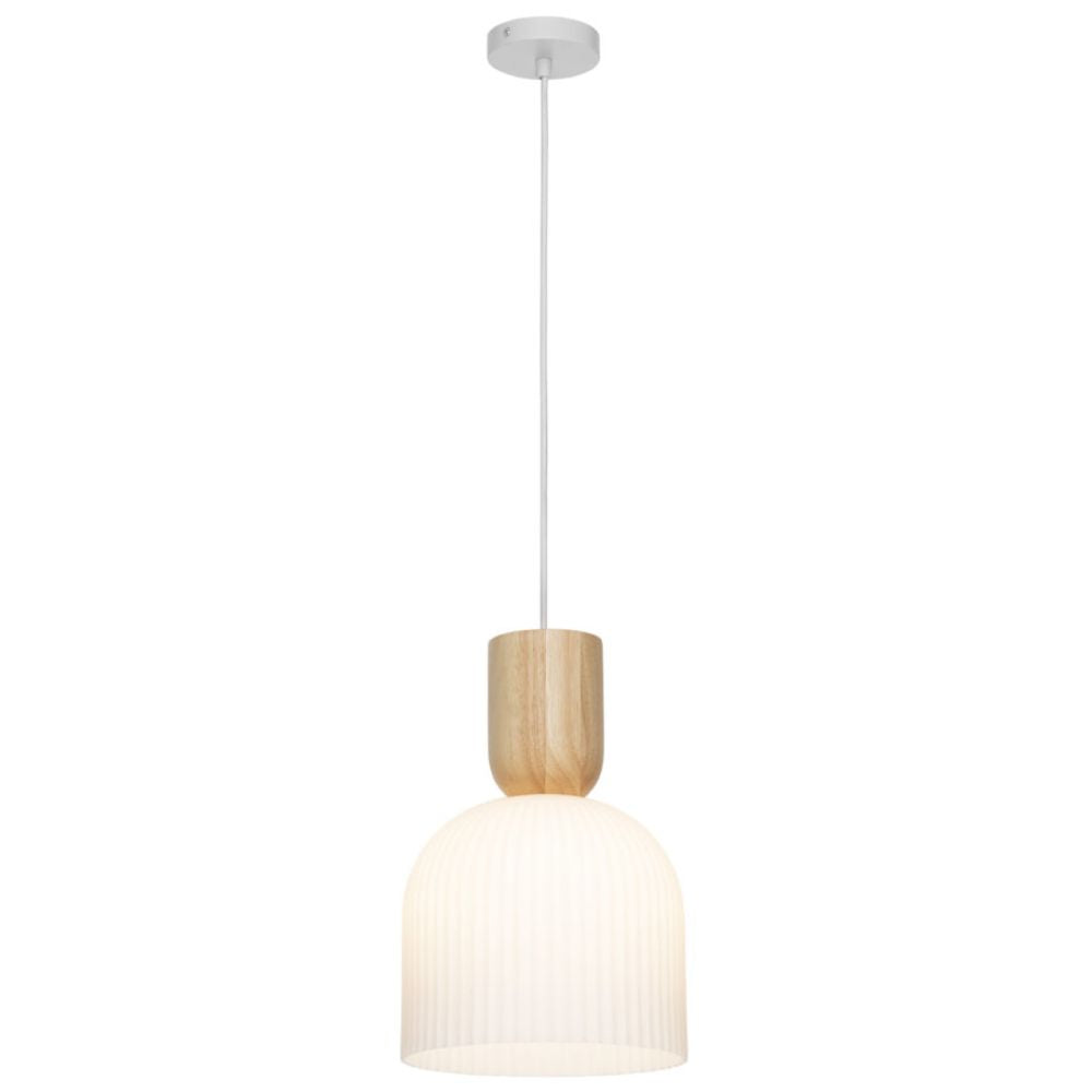 Mercator MACKENZIE - White Ribbed Glass Pendant-Mercator-Ozlighting.com.au