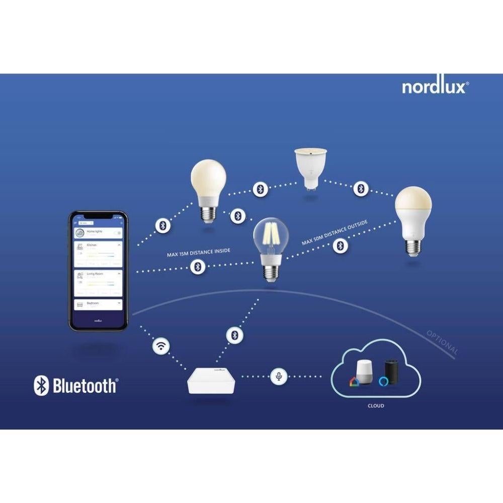 Nordlux GLOBE-SMART - 4W LED 36° Smart White CCT Tuneable GU10 Shape Glass Globe-Nordlux-Ozlighting.com.au