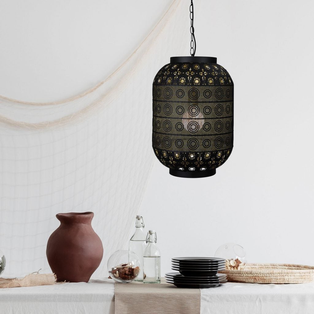 Oriel ALHAMBRA - 1 Light laser Cut Golden Inner Pendant-Oriel Lighting-Ozlighting.com.au