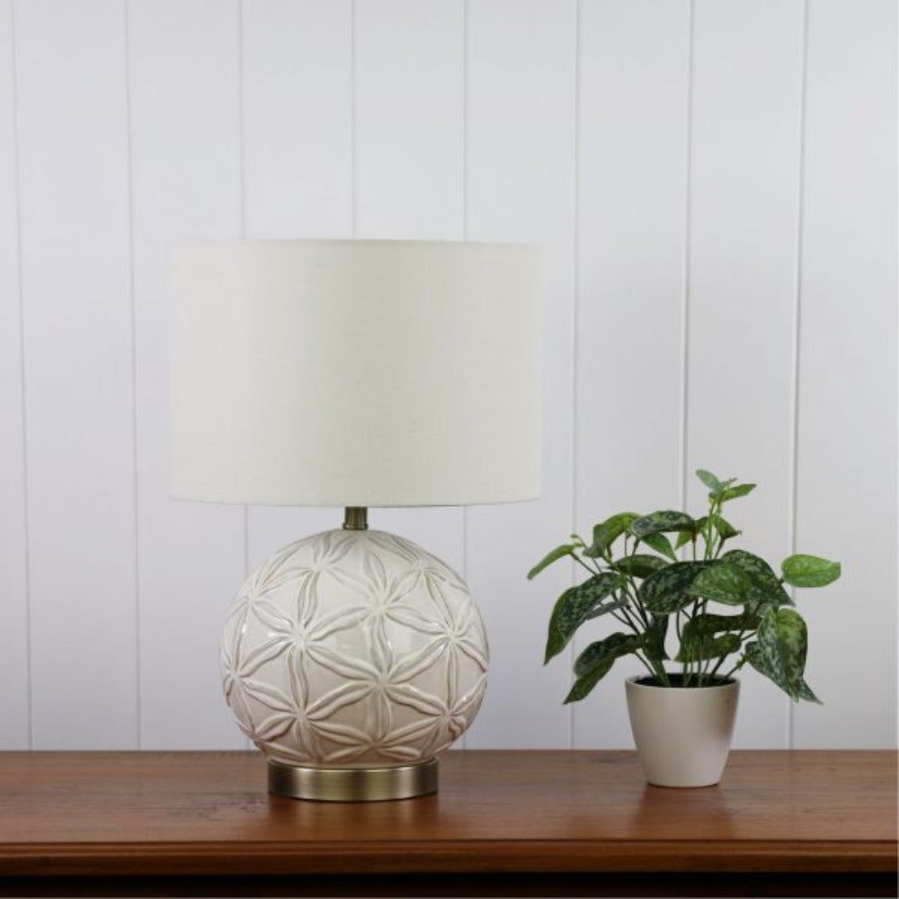 Oriel ARIEL - Ceramic Table Lamp with Shade-Oriel Lighting-Ozlighting.com.au