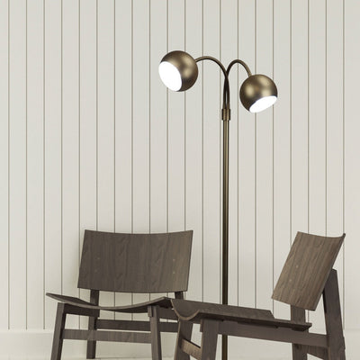 Oriel BOBO-FL - Twin Flexible Neck Floor Lamp - Satin Brass-Oriel Lighting-Ozlighting.com.au