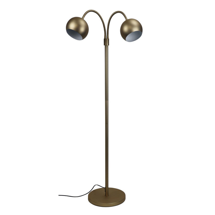 Oriel BOBO-FL - Twin Flexible Neck Floor Lamp - Satin Brass-Oriel Lighting-Ozlighting.com.au