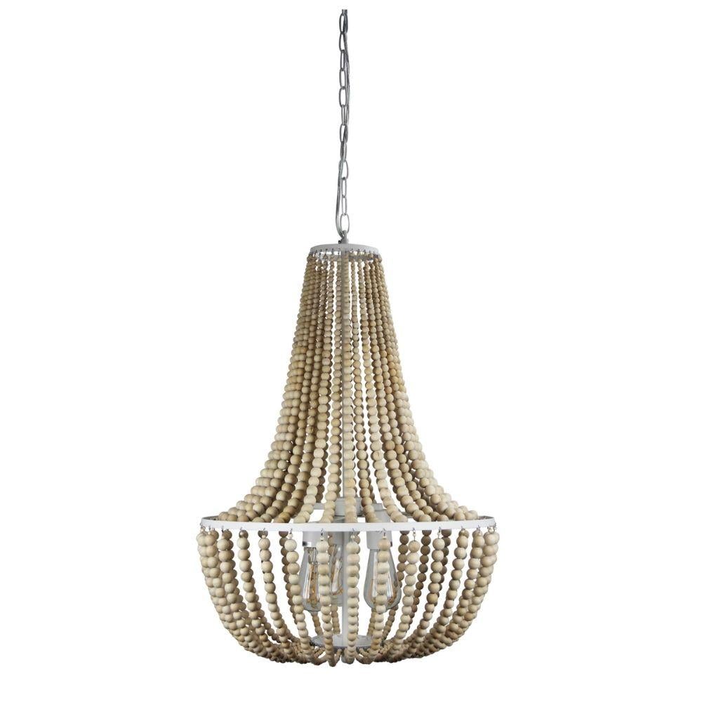 Oriel CASCARA - 1/3 Light Wooden Beaded Pendant-Oriel Lighting-Ozlighting.com.au