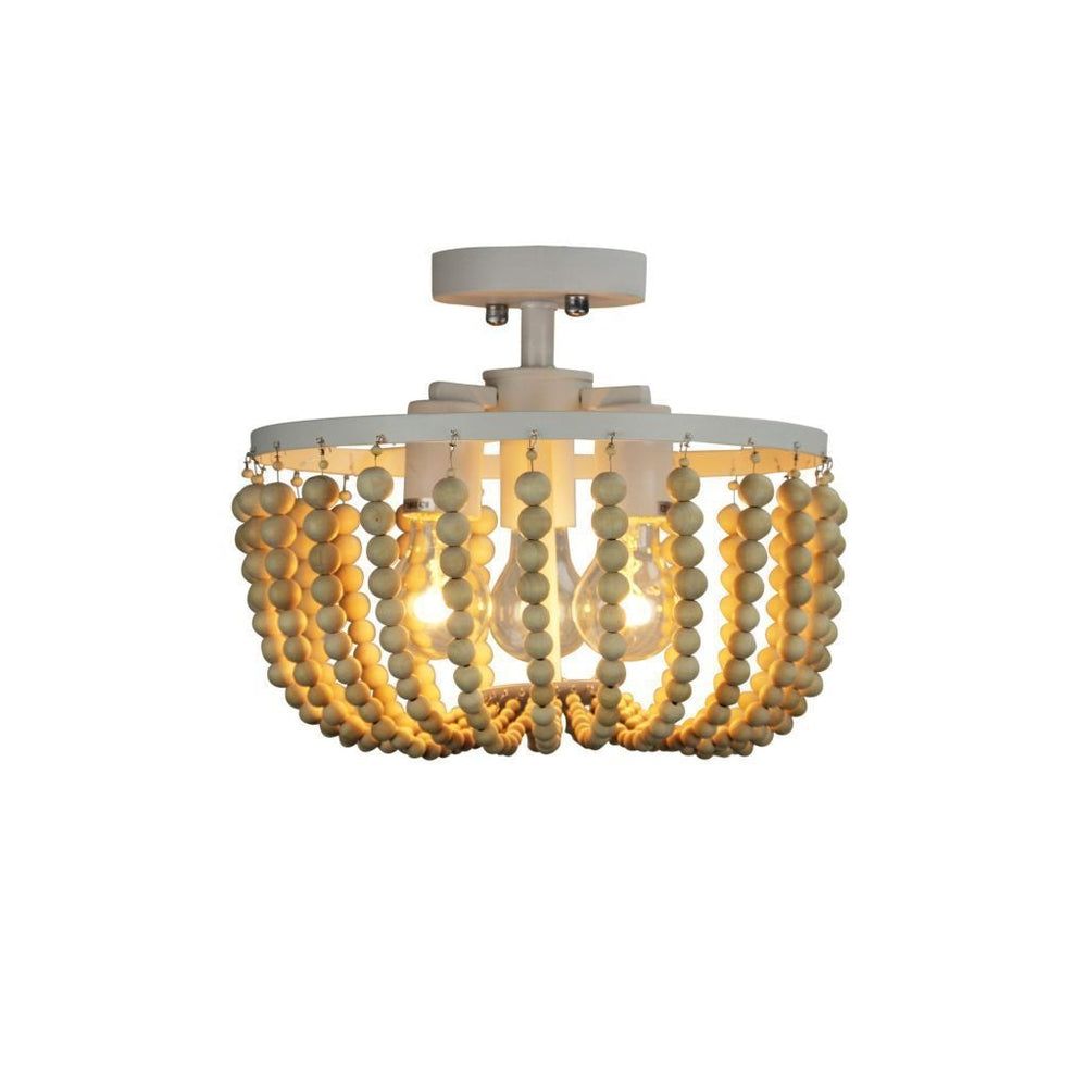 Oriel CASCARA - 3 Light Wooden Beaded Ceiling Light-Oriel Lighting-Ozlighting.com.au