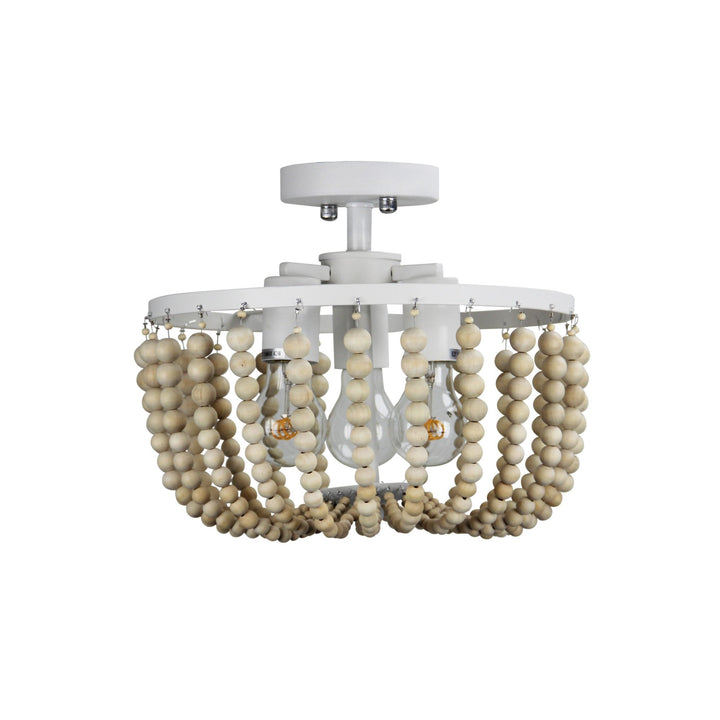 Oriel CASCARA - 3 Light Wooden Beaded Ceiling Light-Oriel Lighting-Ozlighting.com.au