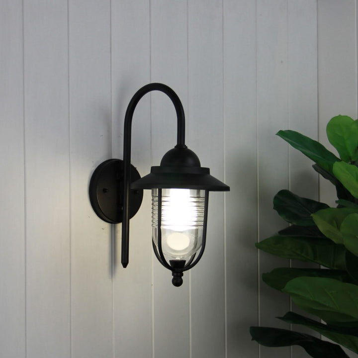 Oriel DOMO - 1 Light Curved Arm Downward Contemporary Coach Light IP44-Oriel Lighting-Ozlighting.com.au