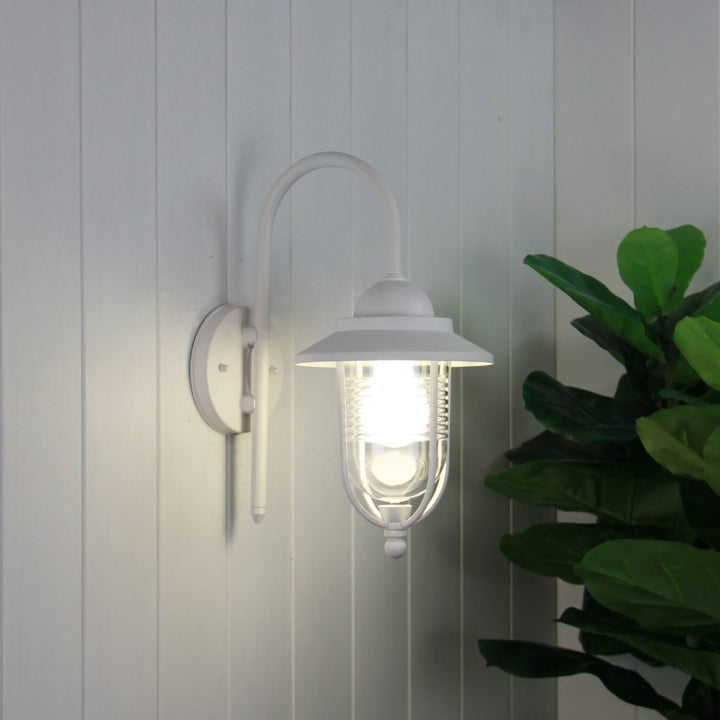 Oriel DOMO - 1 Light Curved Arm Downward Contemporary Coach Light IP44-Oriel Lighting-Ozlighting.com.au