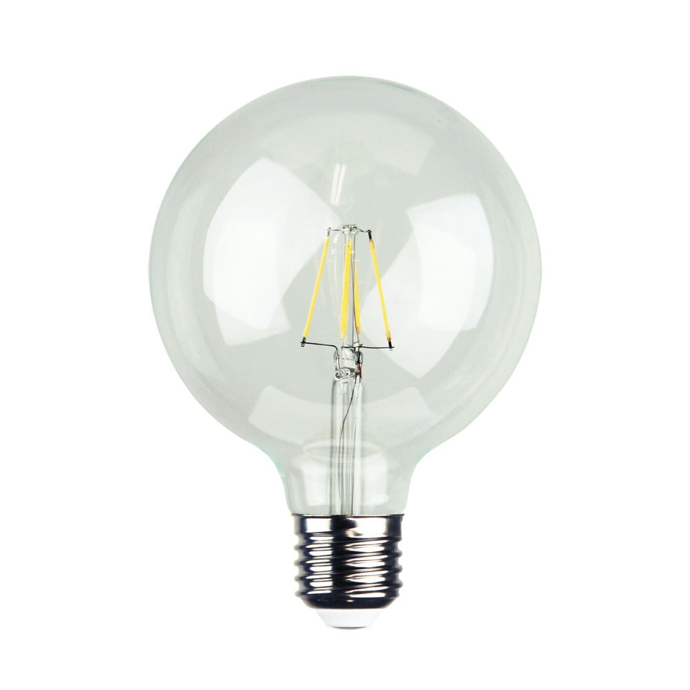 Oriel GLOBE-G95 - 4W LED Dimmable G95 Spherical Shape Filament Clear Glass Globe 2700K - E27-Oriel Lighting-Ozlighting.com.au