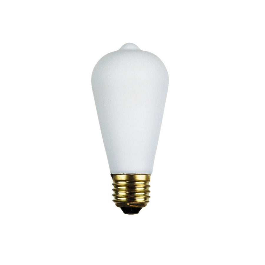 Oriel GLOBE-ST64-OPAL - 6W LED Dimmable Pear ST64 Shape Filament Opal Matt Globe 2700K - E27-Oriel Lighting-Ozlighting.com.au