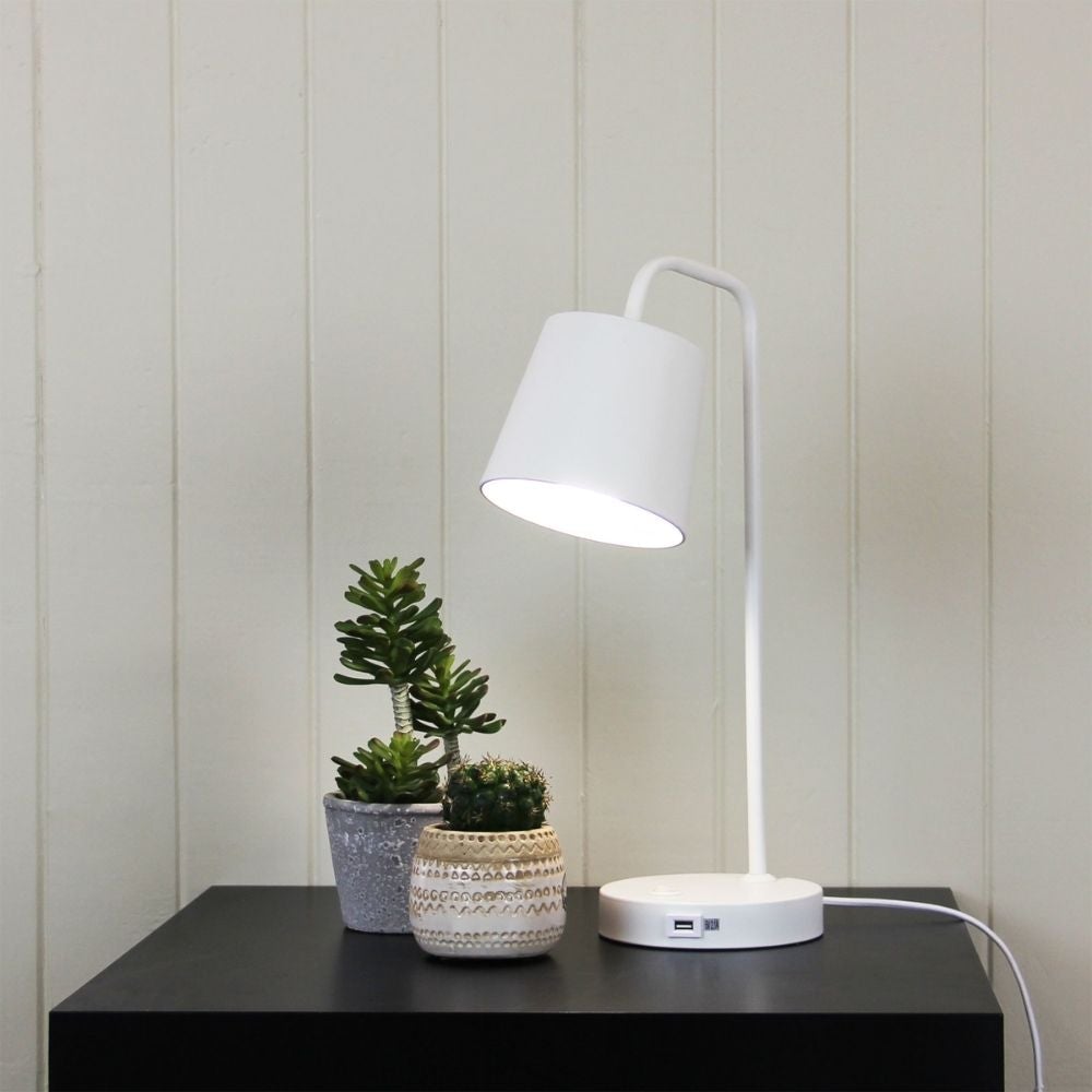 Oriel HENK - Desk Lamp with USB Socket-Oriel Lighting-Ozlighting.com.au