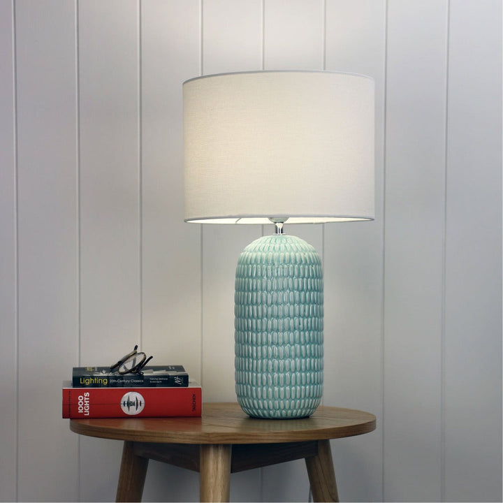 Oriel HURLEY - Ceramic Table Lamp with Shade-Oriel Lighting-Ozlighting.com.au