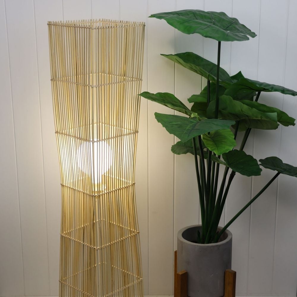 Oriel JAMBI - Rattan Cane Floor Lamp-Oriel Lighting-Ozlighting.com.au