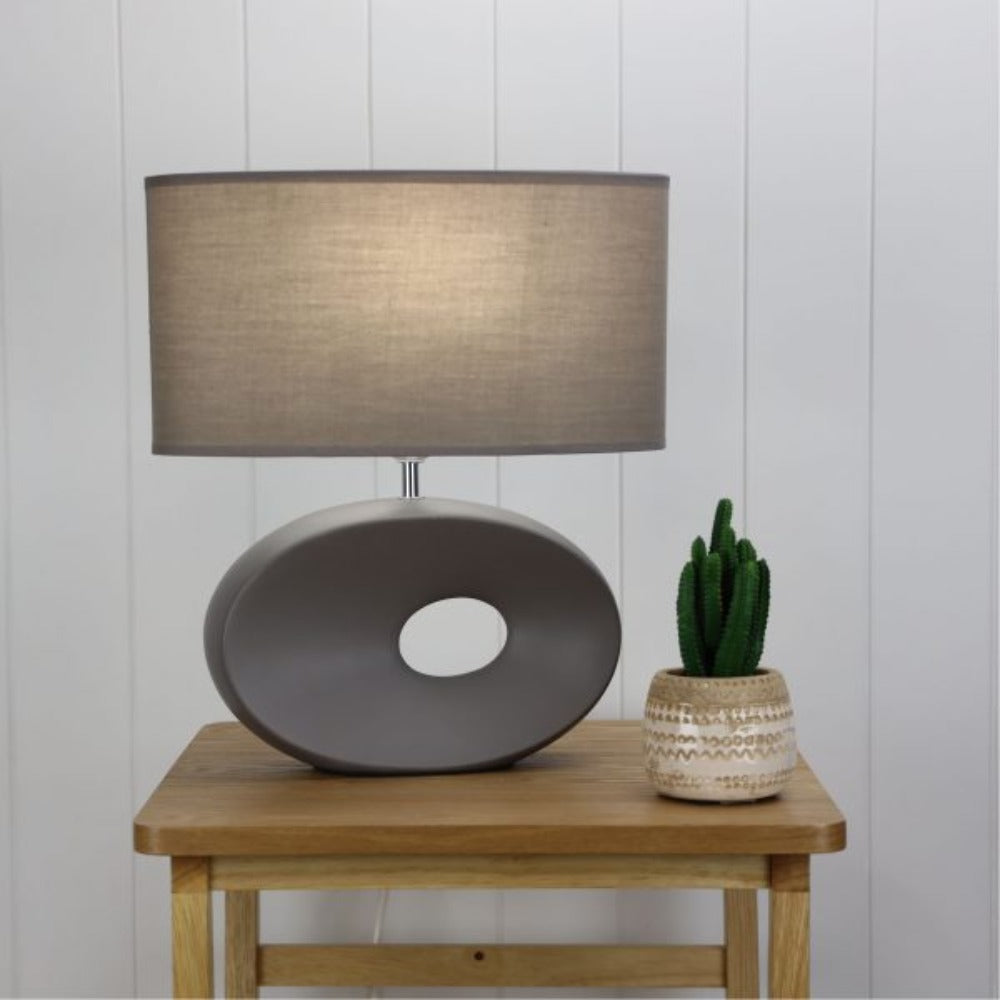 Oriel LOUISE-TL - Ceramic Table Lamp with Shade-Oriel Lighting-Ozlighting.com.au