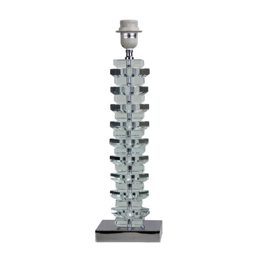 Oriel MALEN - Square Crystal & Chrome Table Lamp - BASE ONLY-Oriel Lighting-Ozlighting.com.au