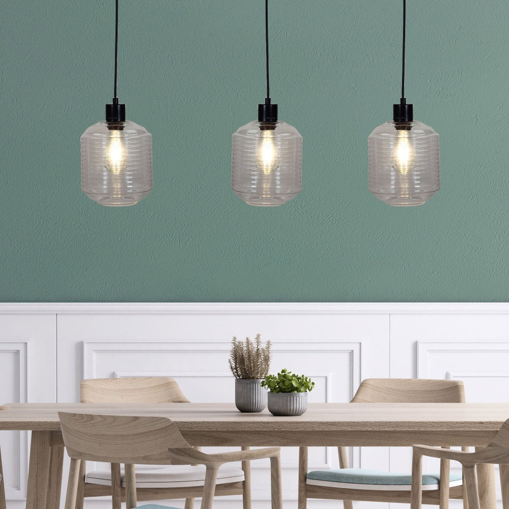 Oriel MARCONI - 3 Light Clear Glass Pendant-Oriel Lighting-Ozlighting.com.au