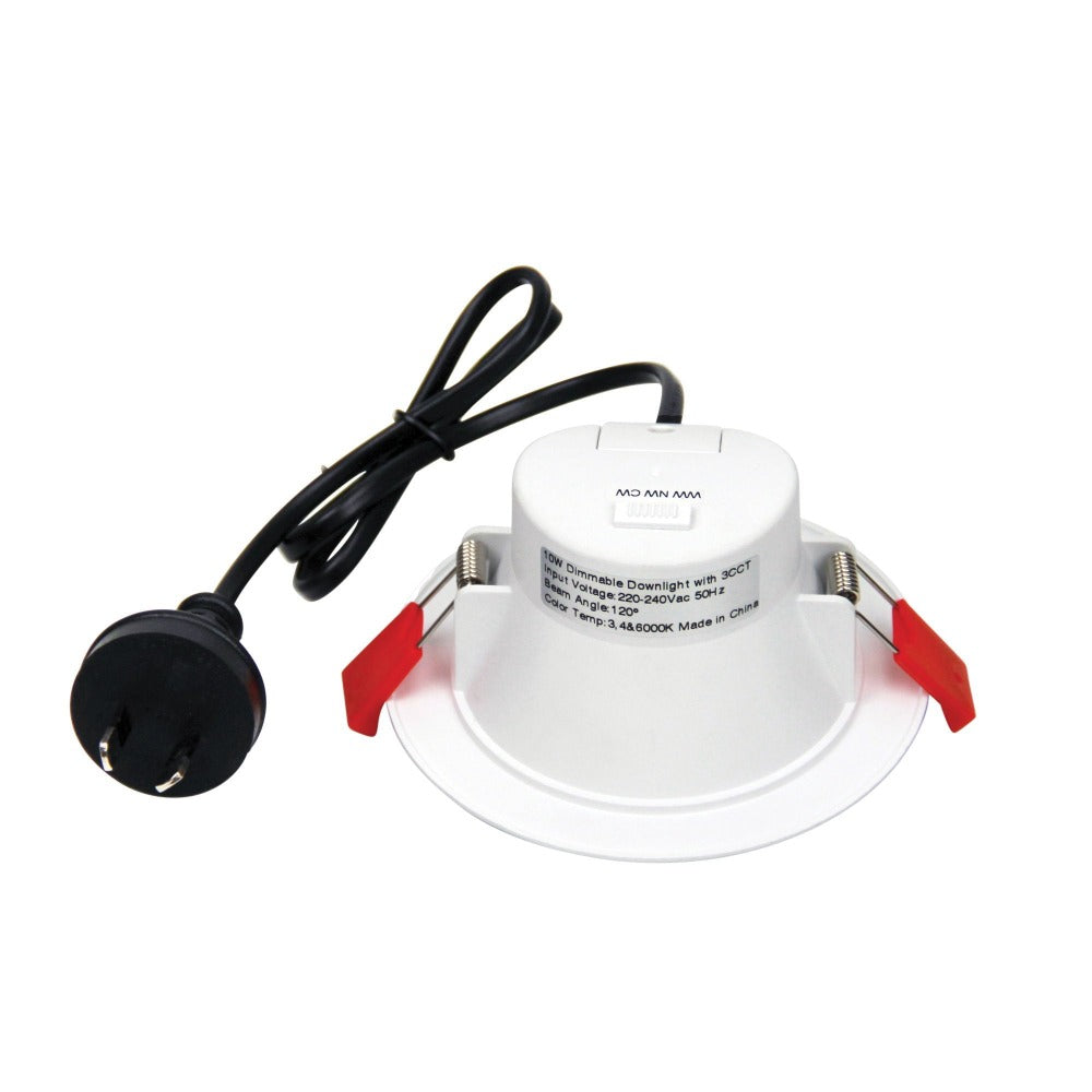 Oriel MARS - 10W/15W LED Tri-Colour Dimmable Flat Face PC Downlight IP44-Oriel Lighting-Ozlighting.com.au