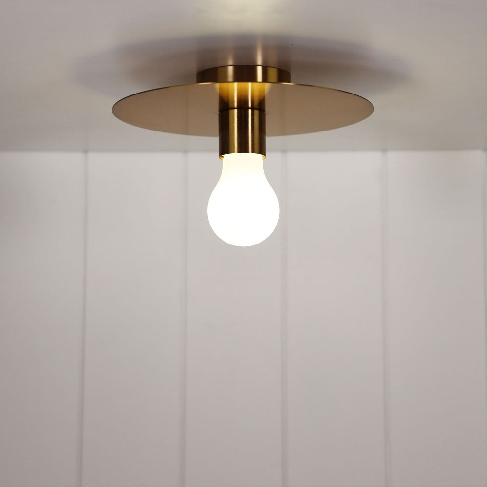 Oriel PIATO-BB - DIY Batten Fix Holder Cover Metal Brushed Brass Ceiling Light Shade Only-Oriel Lighting-Ozlighting.com.au