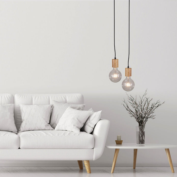 Oriel PLUG - 1 Light Timber Pendant Suspension IP20-Oriel Lighting-Ozlighting.com.au