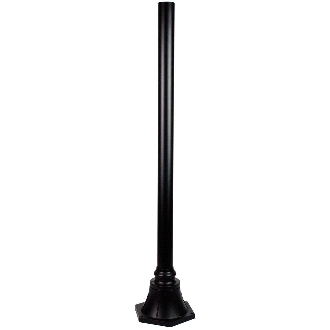 Oriel PLUMB-POST-1M/1.8M - 1M/1.8M x 60mm Aluminium Post With Base Only Black-Oriel Lighting-Ozlighting.com.au