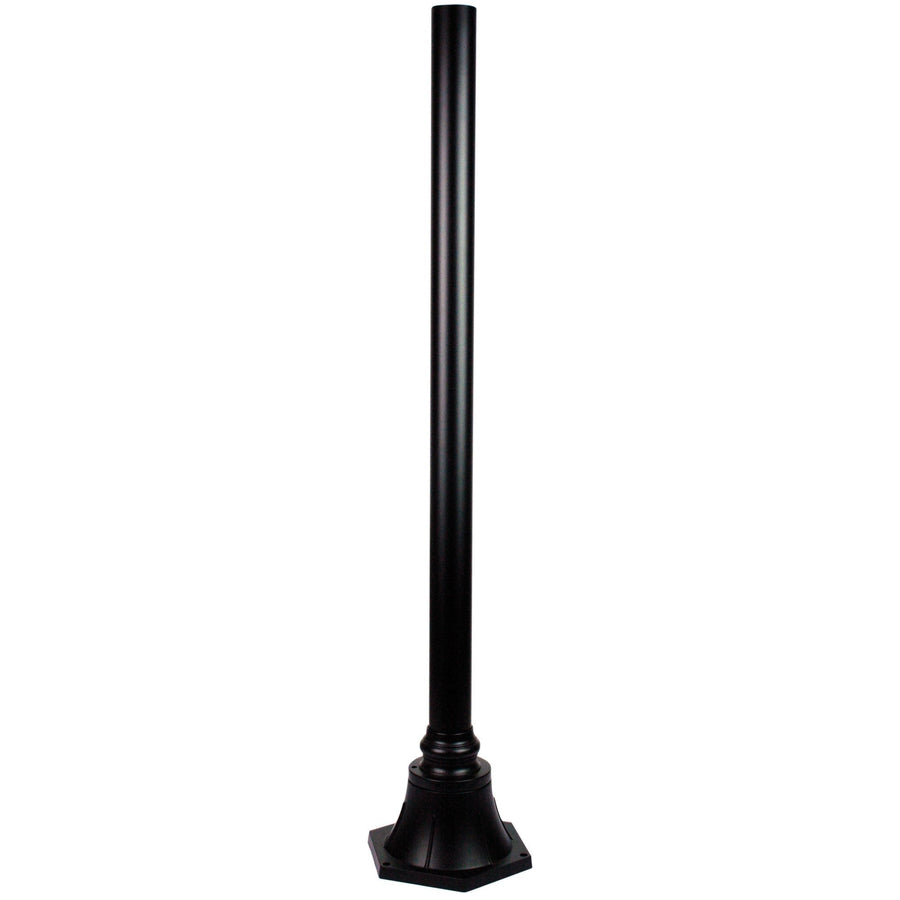 Oriel PLUMB-POST-1M/1.8M - 1M/1.8M x 60mm Aluminium Post With Base Only Black-Oriel Lighting-Ozlighting.com.au