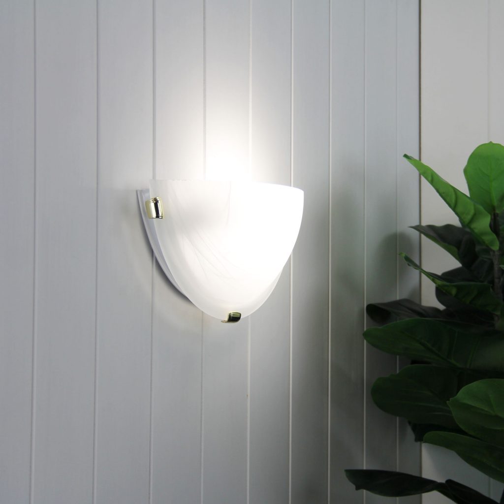 Oriel REMO - Half Dune 30cm Alabaster Glass Sconce Interior Wall Light-Oriel Lighting-Ozlighting.com.au